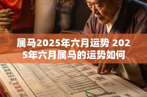 属马2025年六月运势 2025年六月属马的运势如何