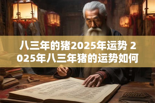 八三年的猪2025年运势 2025年八三年猪的运势如何