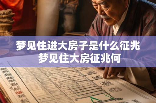 梦见住进大房子是什么征兆 梦见住大房征兆何