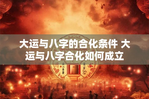 大运与八字的合化条件 大运与八字合化如何成立