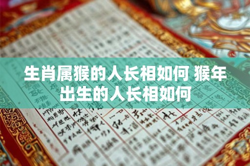 生肖属猴的人长相如何 猴年出生的人长相如何