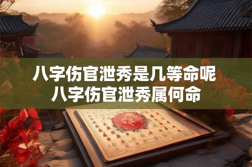 八字伤官泄秀是几等命呢 八字伤官泄秀属何命