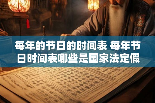 每年的节日的时间表 每年节日时间表哪些是国家法定假日