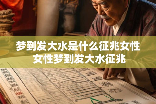 梦到发大水是什么征兆女性 女性梦到发大水征兆