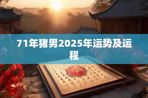 71年猪男2025年运势及运程