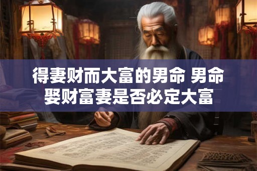 得妻财而大富的男命 男命娶财富妻是否必定大富
