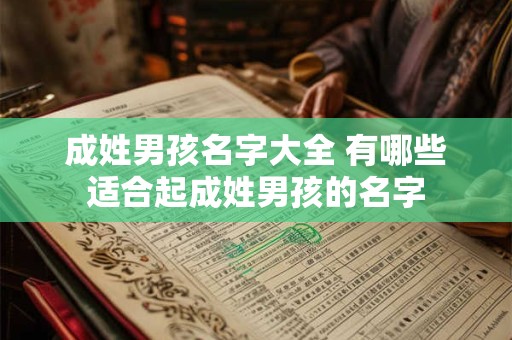 成姓男孩名字大全 有哪些适合起成姓男孩的名字