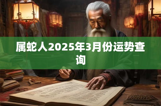属蛇人2025年3月份运势查询