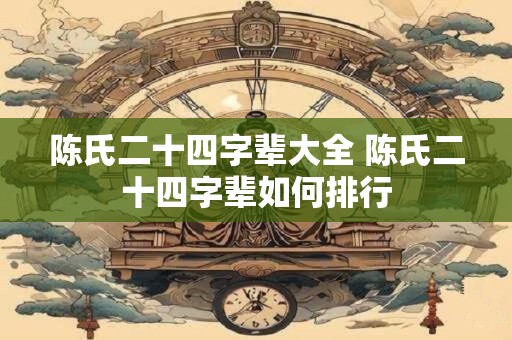 陈氏二十四字辈大全 陈氏二十四字辈如何排行