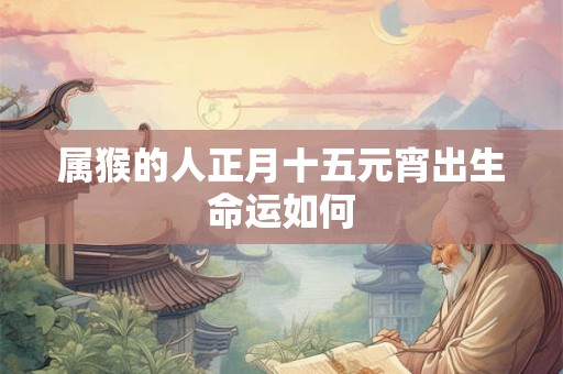 属猴的人正月十五元宵出生命运如何