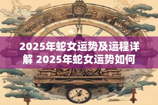 2025年蛇女运势及运程详解 2025年蛇女运势如何
