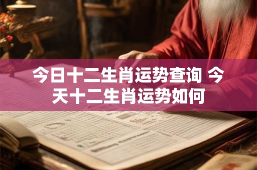 今日十二生肖运势查询 今天十二生肖运势如何