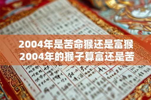2004年是苦命猴还是富猴 2004年的猴子算富还是苦