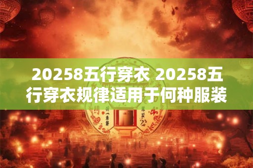 20258五行穿衣 20258五行穿衣规律适用于何种服装
