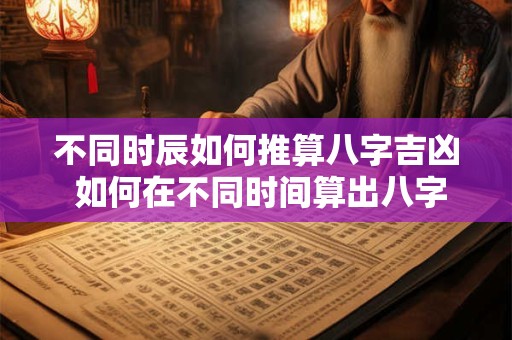 不同时辰如何推算八字吉凶 如何在不同时间算出八字吉凶