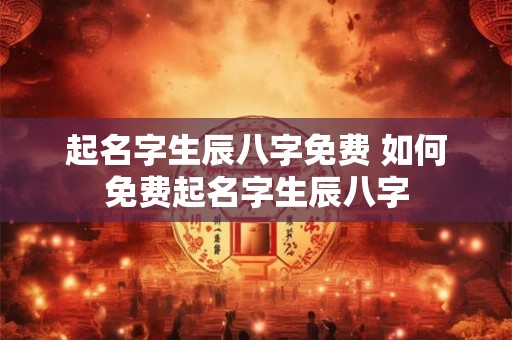 起名字生辰八字免费 如何免费起名字生辰八字