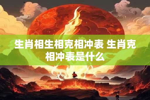 生肖相生相克相冲表 生肖克相冲表是什么
