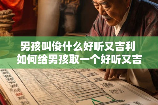 男孩叫俊什么好听又吉利 如何给男孩取一个好听又吉利的名字