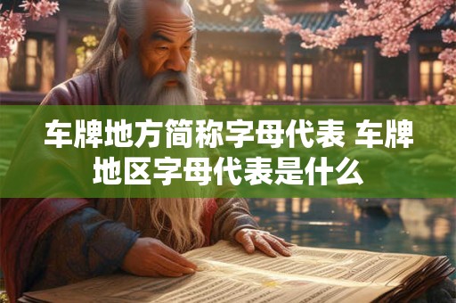车牌地方简称字母代表 车牌地区字母代表是什么