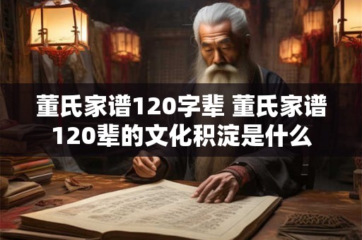 董氏家谱120字辈 董氏家谱120辈的文化积淀是什么