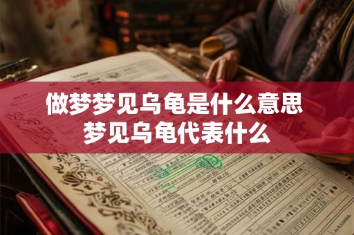 做梦梦见乌龟是什么意思 梦见乌龟代表什么