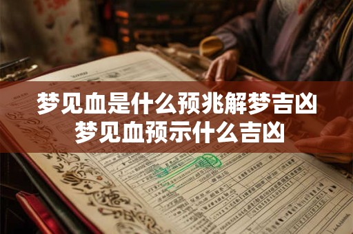 梦见血是什么预兆解梦吉凶 梦见血预示什么吉凶