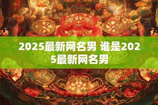 2025最新网名男 谁是2025最新网名男
