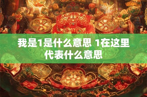 我是1是什么意思 1在这里代表什么意思