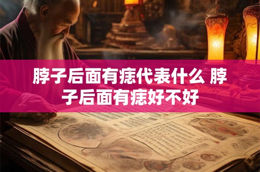 脖子后面有痣代表什么 脖子后面有痣好不好