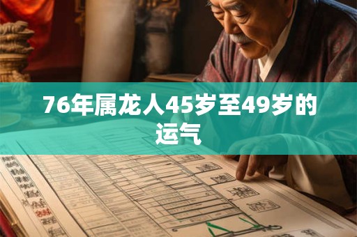 详细阅读:76年属龙人45岁至49岁的运气 76年属龙人45岁至49岁的运气