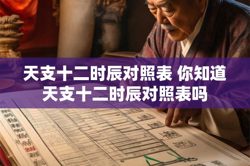 天支十二时辰对照表 你知道天支十二时辰对照表吗