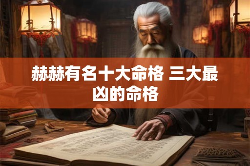赫赫有名十大命格 三大最凶的命格