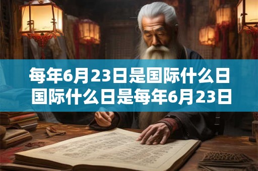 每年6月23日是国际什么日 国际什么日是每年6月23日