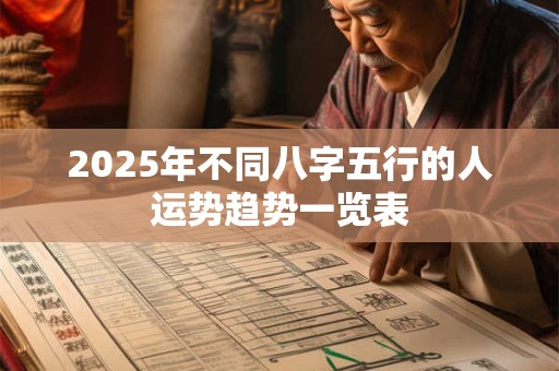 2025年不同八字五行的人运势趋势一览表