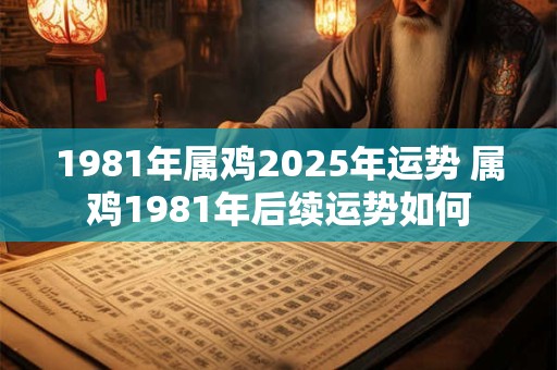 1981年属鸡2025年运势 属鸡1981年后续运势如何