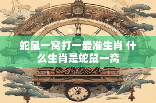 蛇鼠一窝打一最准生肖 什么生肖是蛇鼠一窝