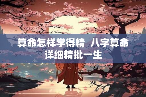 算命怎样学得精  八字算命详细精批一生