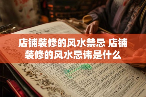 店铺装修的风水禁忌 店铺装修的风水忌讳是什么