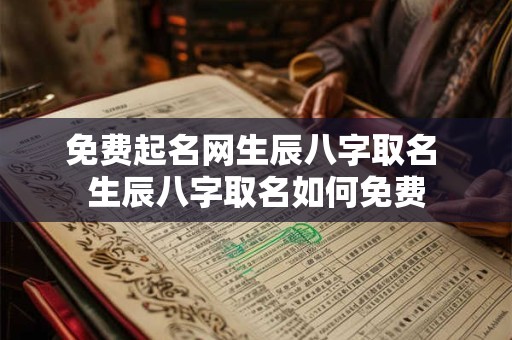 免费起名网生辰八字取名 生辰八字取名如何免费