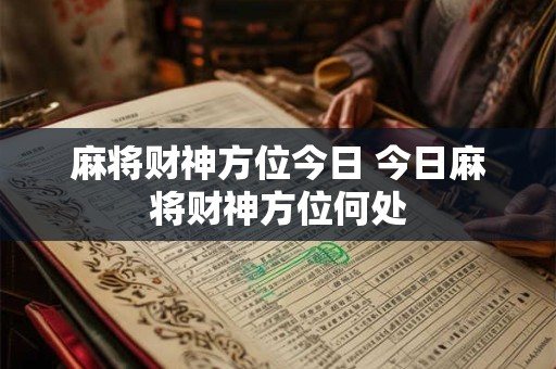 麻将财神方位今日 今日麻将财神方位何处
