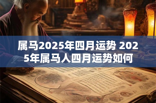 属马2025年四月运势 2025年属马人四月运势如何