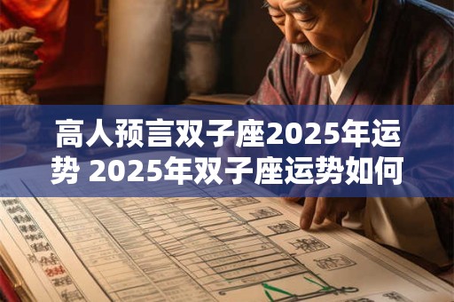 高人预言双子座2026年运势 2026年双子座运势如何 高人预言双子座2026年运势 2026年双子座运势如何