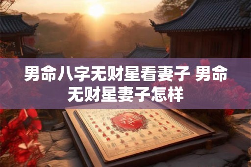 男命八字无财星看妻子 男命无财星妻子怎样