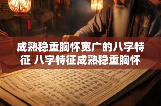 成熟稳重胸怀宽广的八字特征 八字特征成熟稳重胸怀宽广怎样塑造自己