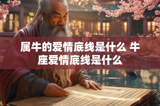 属牛的爱情底线是什么 牛座爱情底线是什么