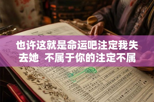 也许这就是命运吧注定我失去她  不属于你的注定不属于我的命运