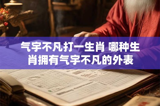 气宇不凡打一生肖 哪种生肖拥有气宇不凡的外表