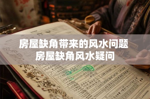 房屋缺角带来的风水问题 房屋缺角风水疑问