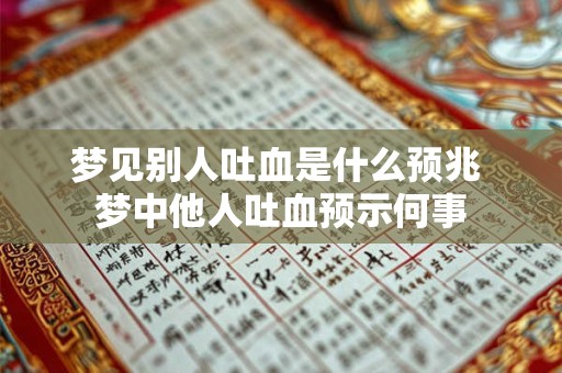 梦见别人吐血是什么预兆 梦中他人吐血预示何事