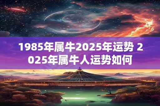 1985年属牛2025年运势 2025年属牛人运势如何